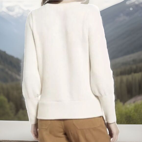 MADEWELL Ivory Flower Shaped Buttons Ottoman Rib Cardigan Size Small EUC‎ - Picture 11 of 13